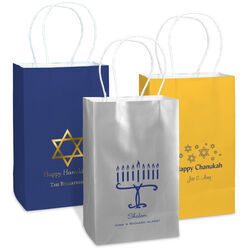 Personalized Medium Twisted Handled Bags for Hanukkah